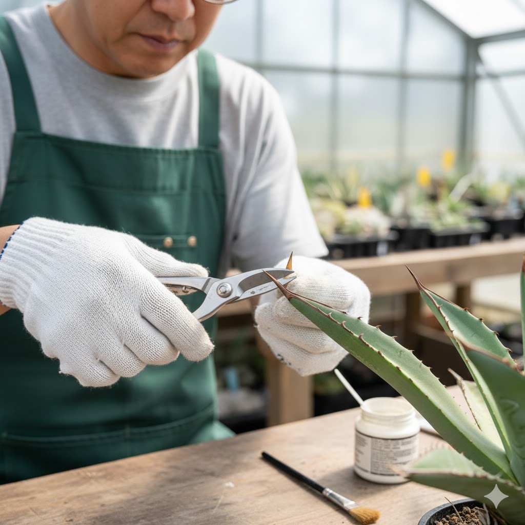 アガベの葉先の枯れをカットするデザインのコツ
