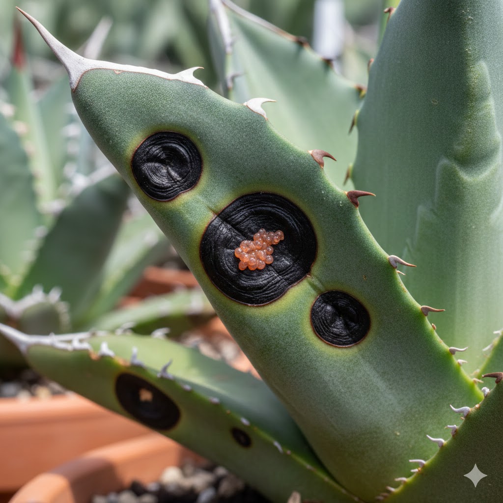 アガベに現れる黒い点や炭疽病の正体と見分け方