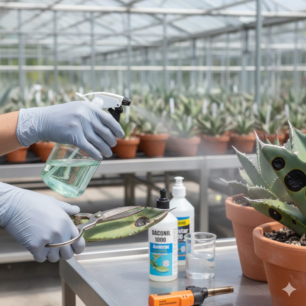 アガベの黒い点や炭疽病を克服する殺菌剤と治療法