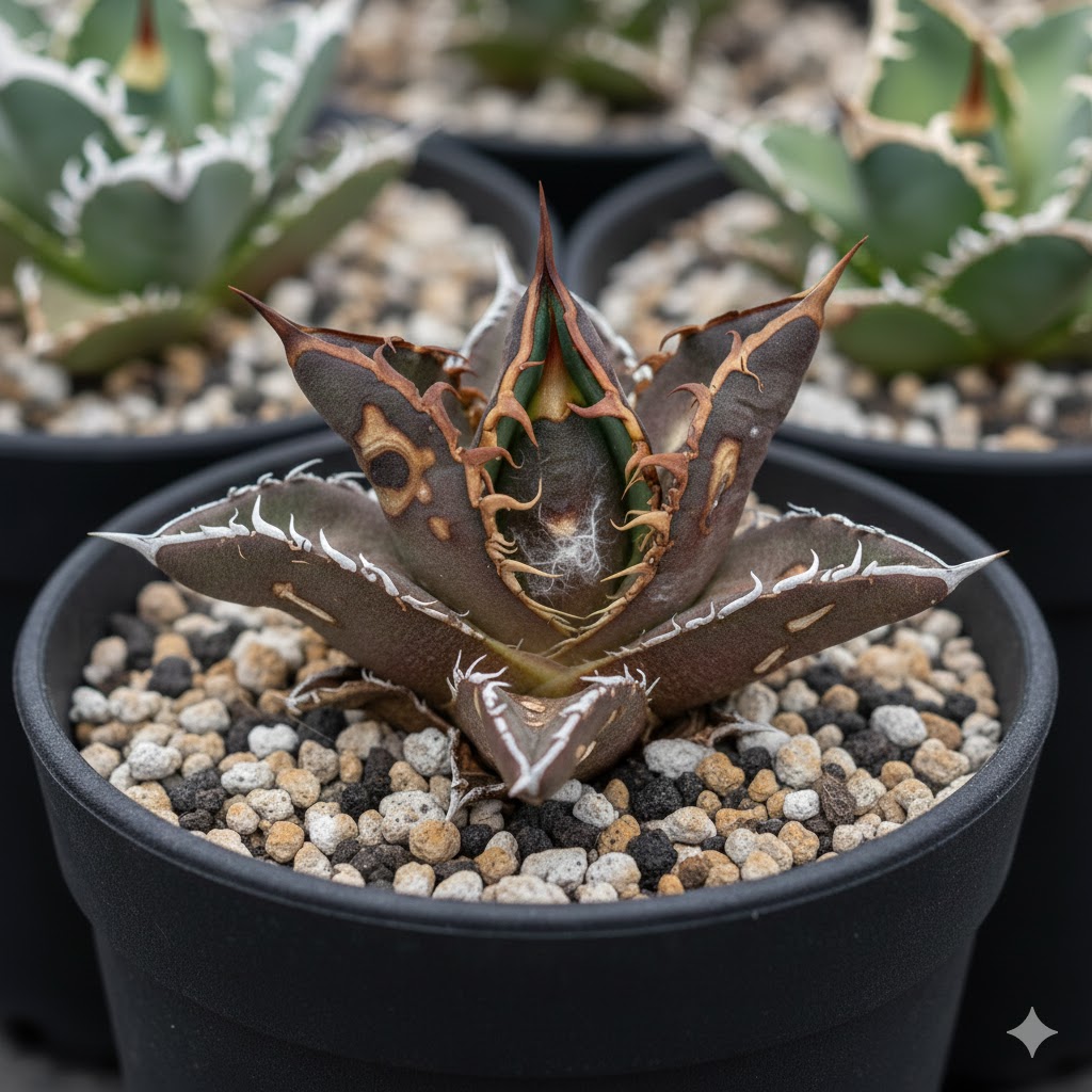 アガベマイトやダニによる成長点の異常と奇形