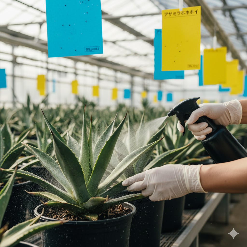 粘着シートや葉面洗浄による物理的防除のコツ