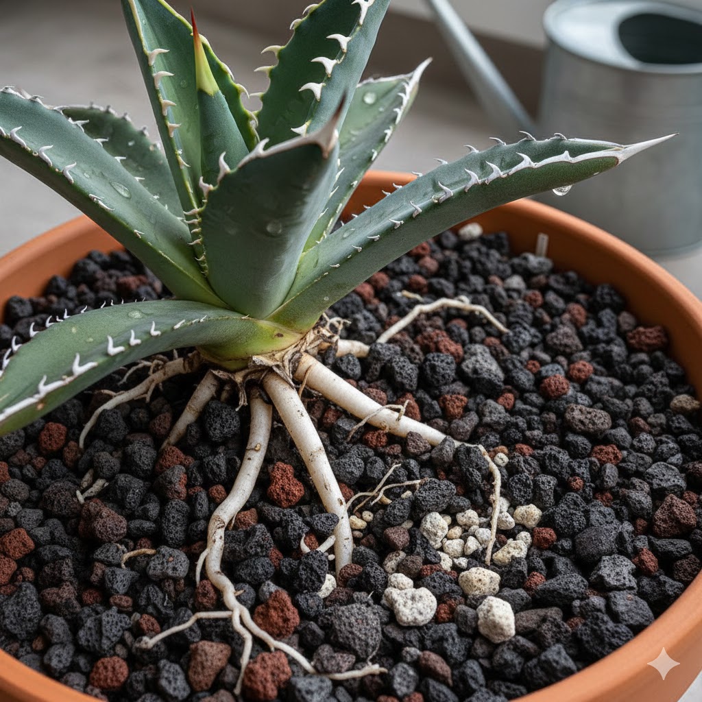 アガベの育成で溶岩の砂利を使用するメリット