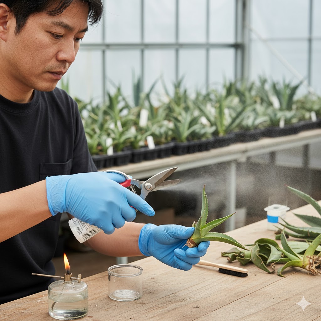 作業時の道具や手指を介して広がる二次被害の防止法