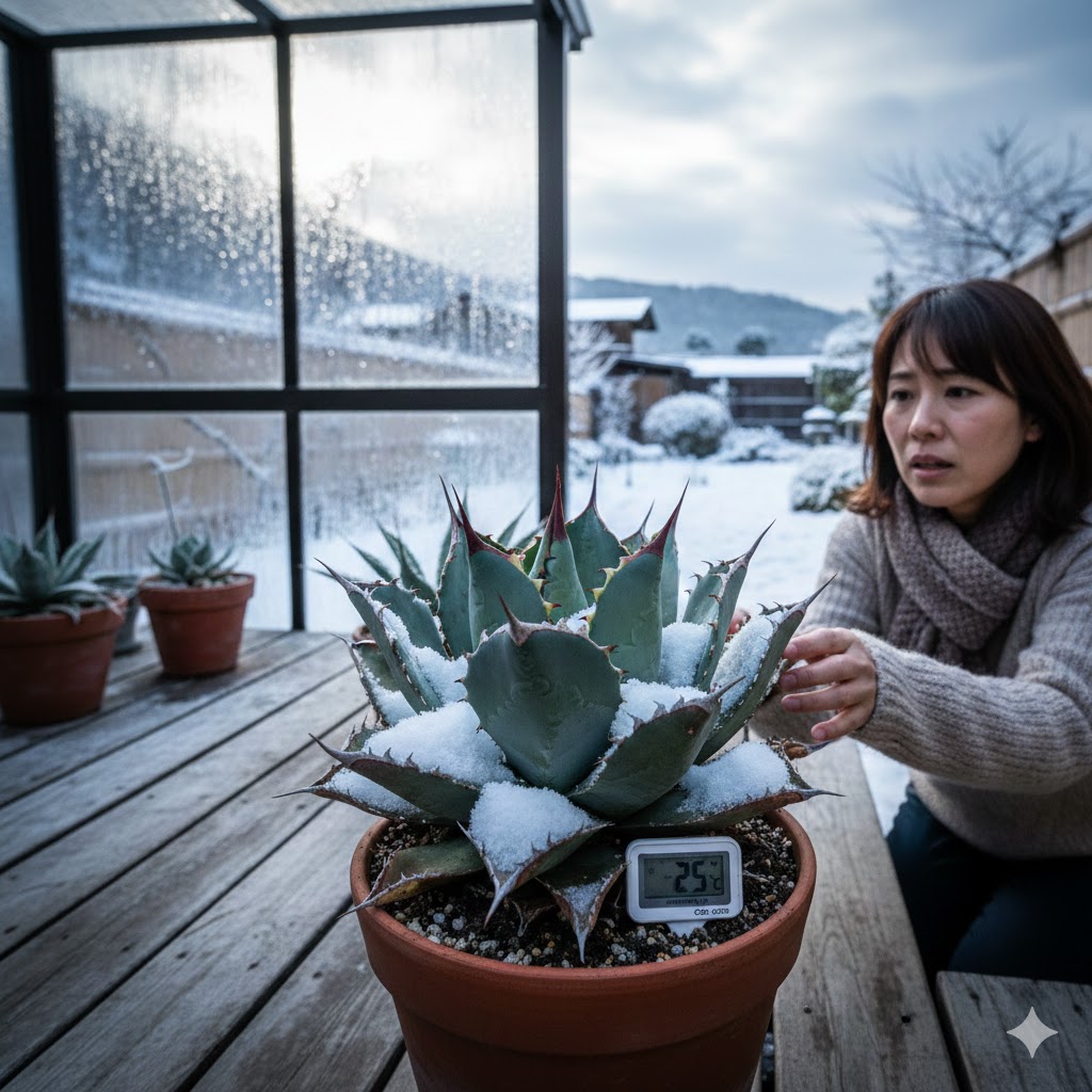 アガベキュービック耐寒性の限界と冬越しの注意点