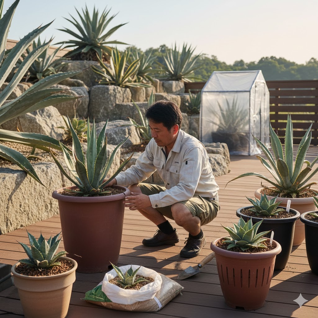 成長速度に合わせた鉢植え管理