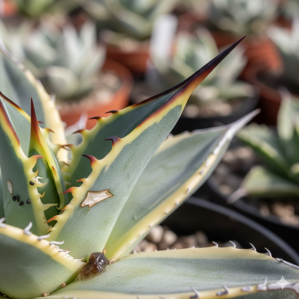 成長点の潰れや棘の長さを詳細に見る
