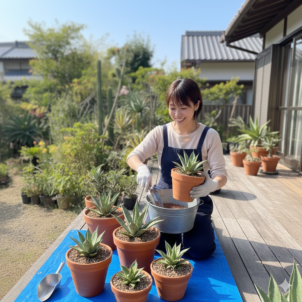 失敗しないアガベの土配合と屋外での簡単な管理術