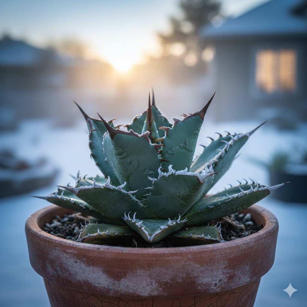 アガベ冬越しの水やり完全ガイド！チタノタの根腐れ・徒長を防ぐ