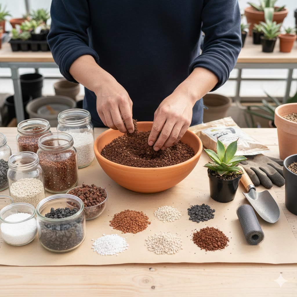 アガベの鉢底石選びと素材選定や植え替えのコツ