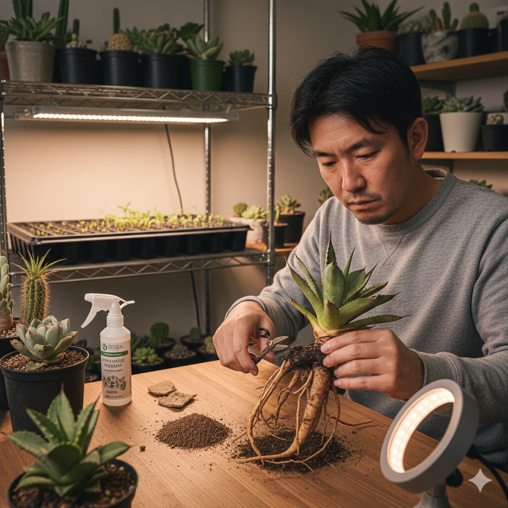 届いたベアルート株の発根管理と腐敗を防ぐケア