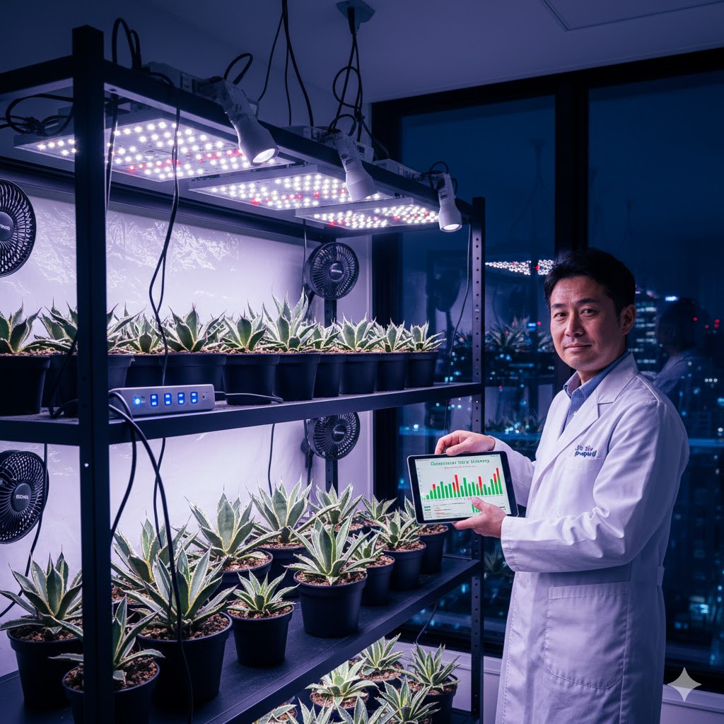 アガベ用LEDの電気代を賢く抑えて最高の形状を作る