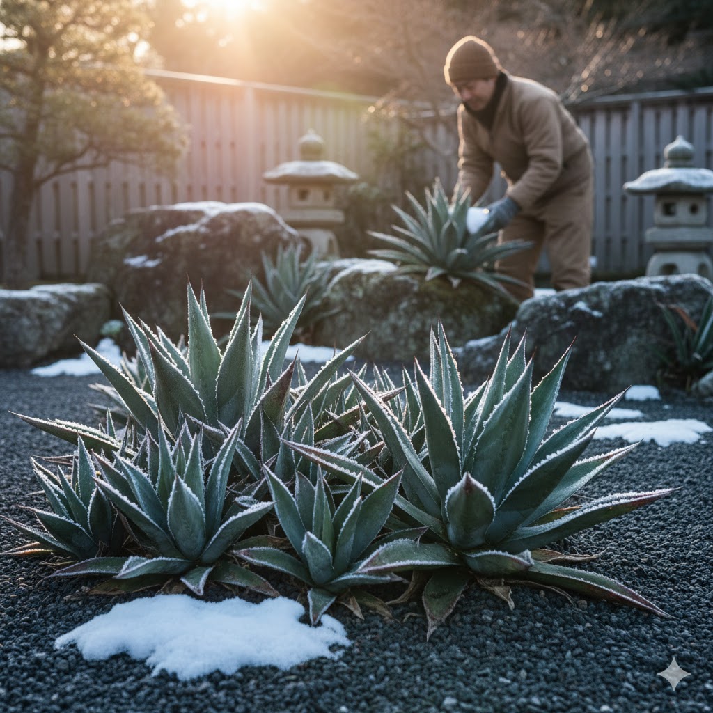 アガベの耐寒性最強品種は？冬越しを成功させる地植え管理術