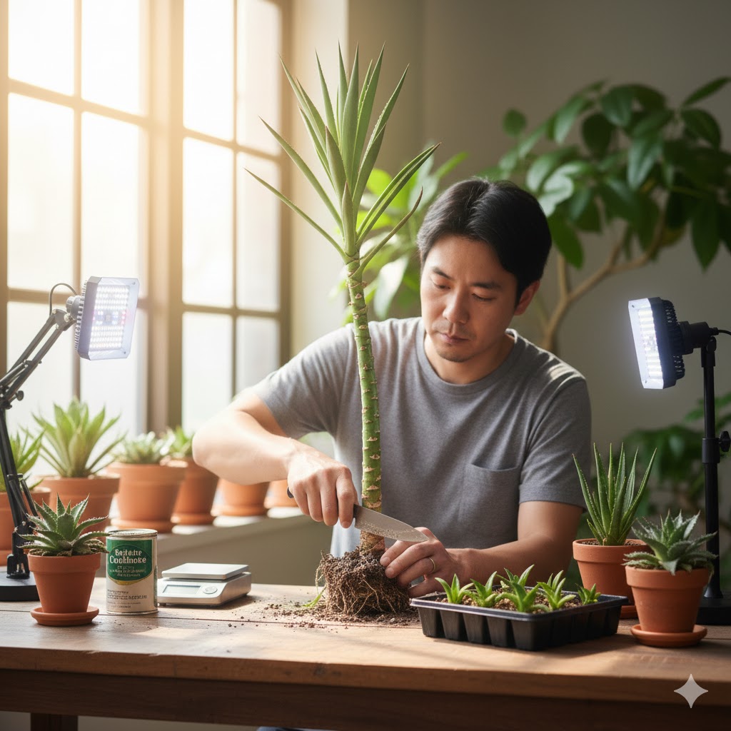 アガベの徒長しやすい品種を美しく育てる対策と戻し方