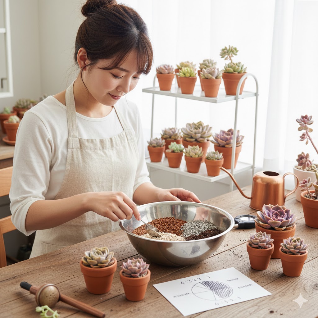 エケベリアを綺麗に育てる配合比率と管理方法