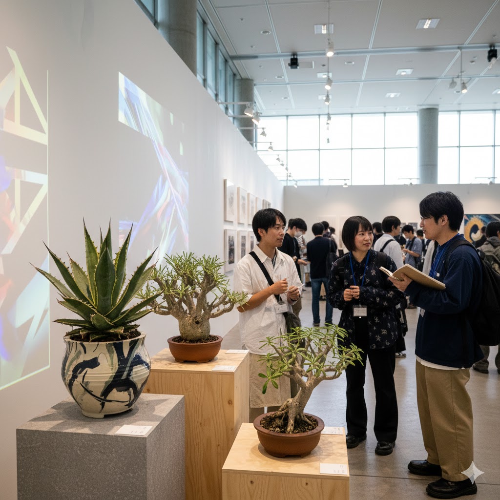 アガベやビザールプランツが集う造形大学の金鯱祭