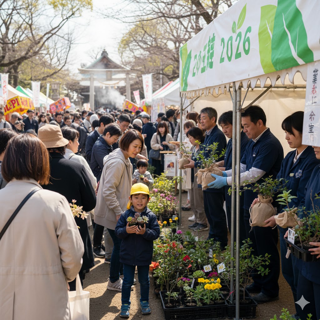 稲沢の植木まつりで多肉植物や苗木の無料配布をチェック