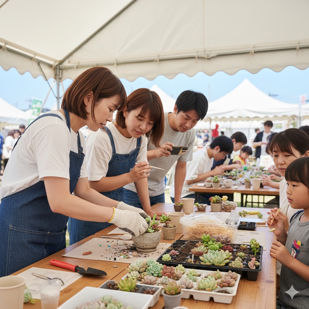 ワークショップに参加して寄せ植えを学ぶ