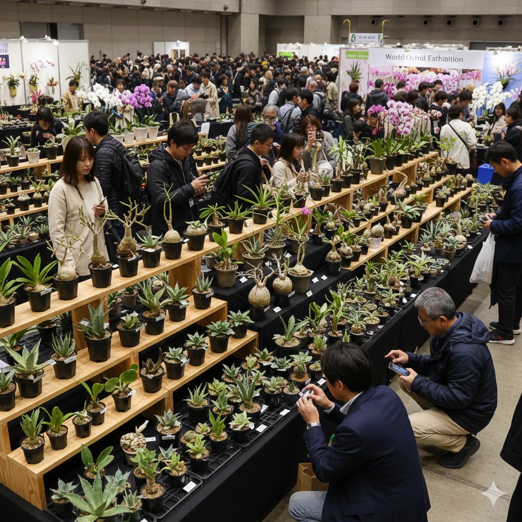 アガベや塊根植物が集まる世界らん展と希少種の探し方