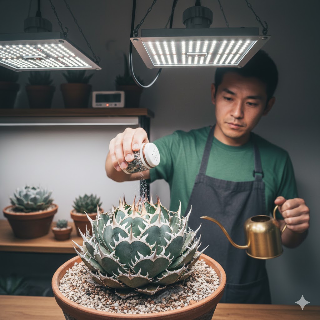 肥料でアガベチタノタの鋸歯を白くする解説