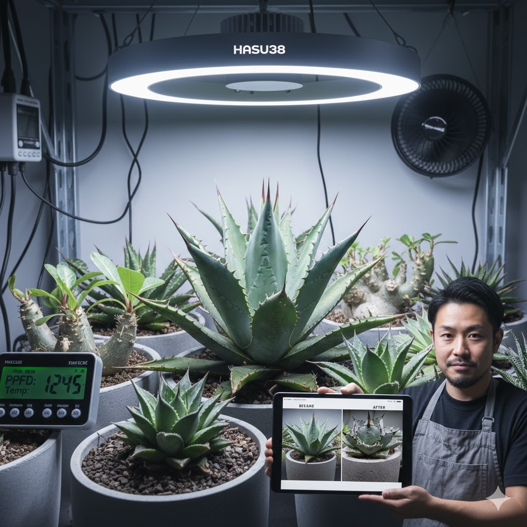 HASU38育成ライトの検証とアガベ育成記録