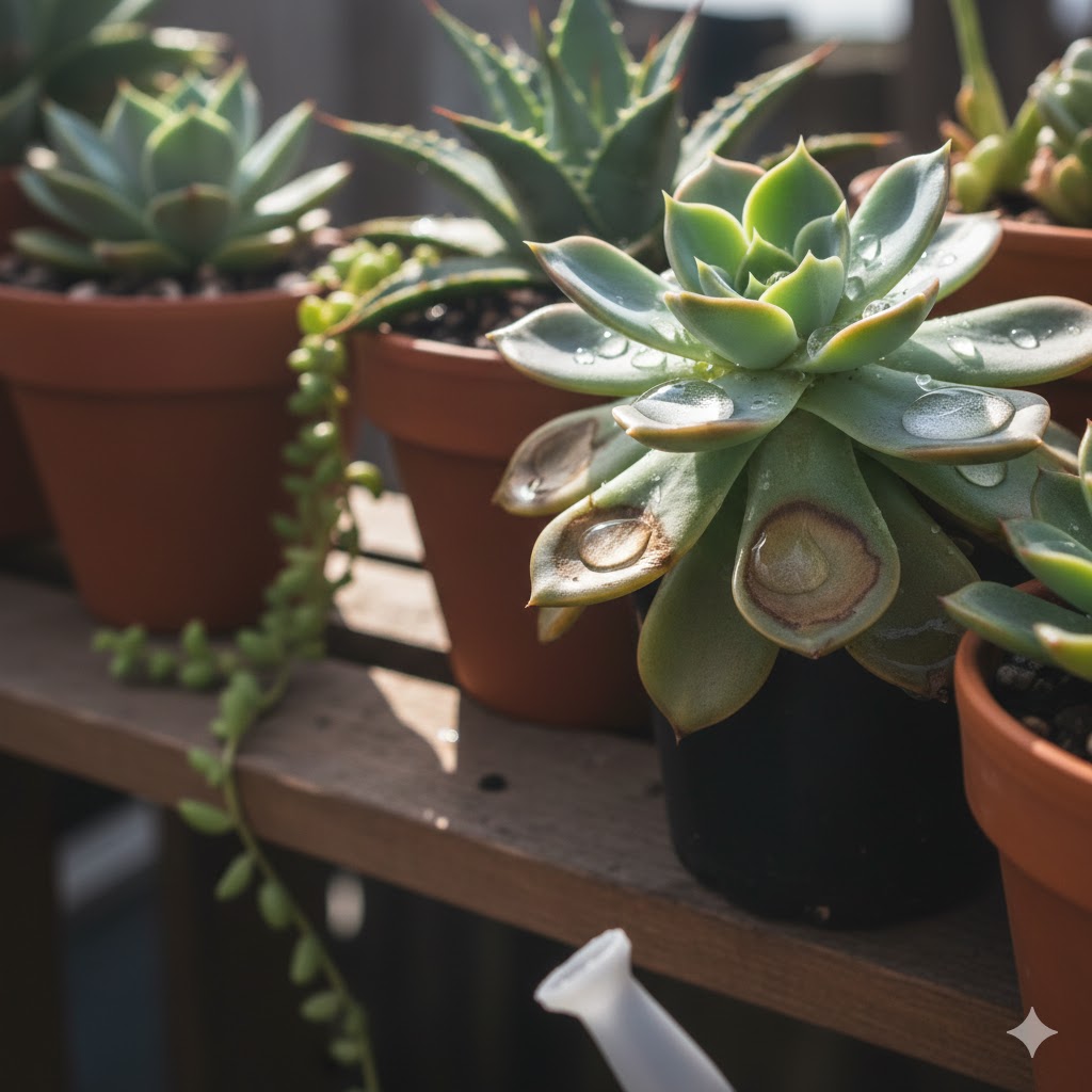 多肉植物,直射日光,火傷,葉焼け,対策