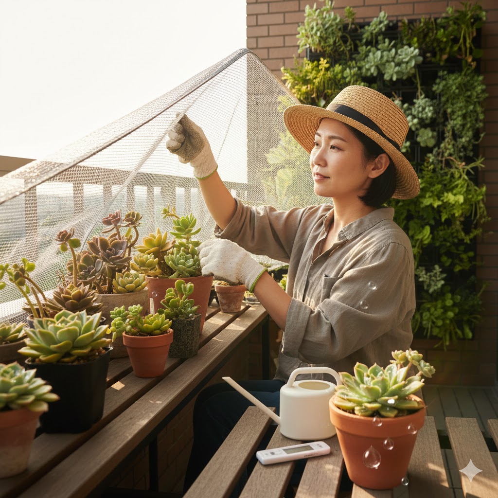多肉植物,直射日光,火傷,葉焼け,対策