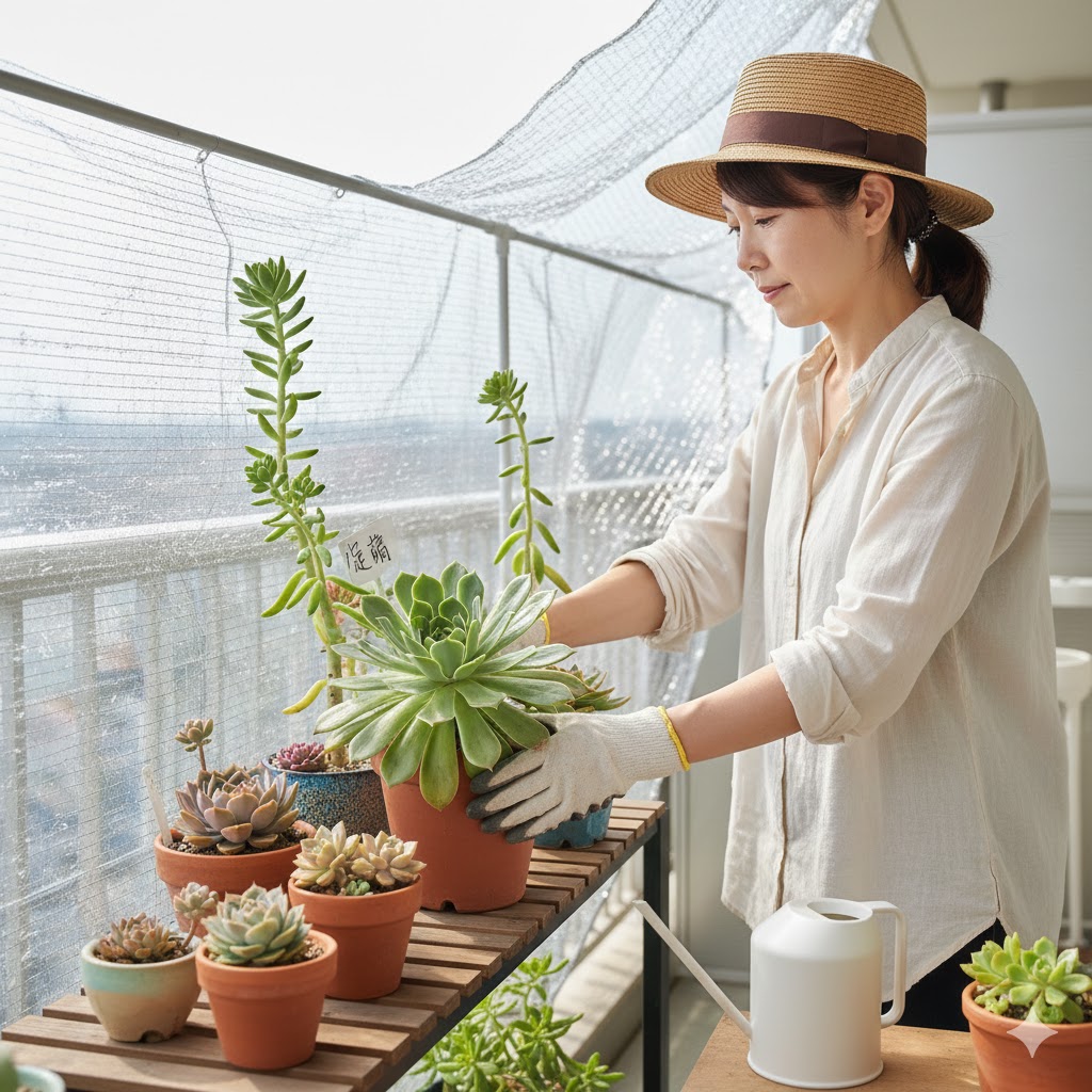 多肉植物,直射日光,火傷,葉焼け,対策
