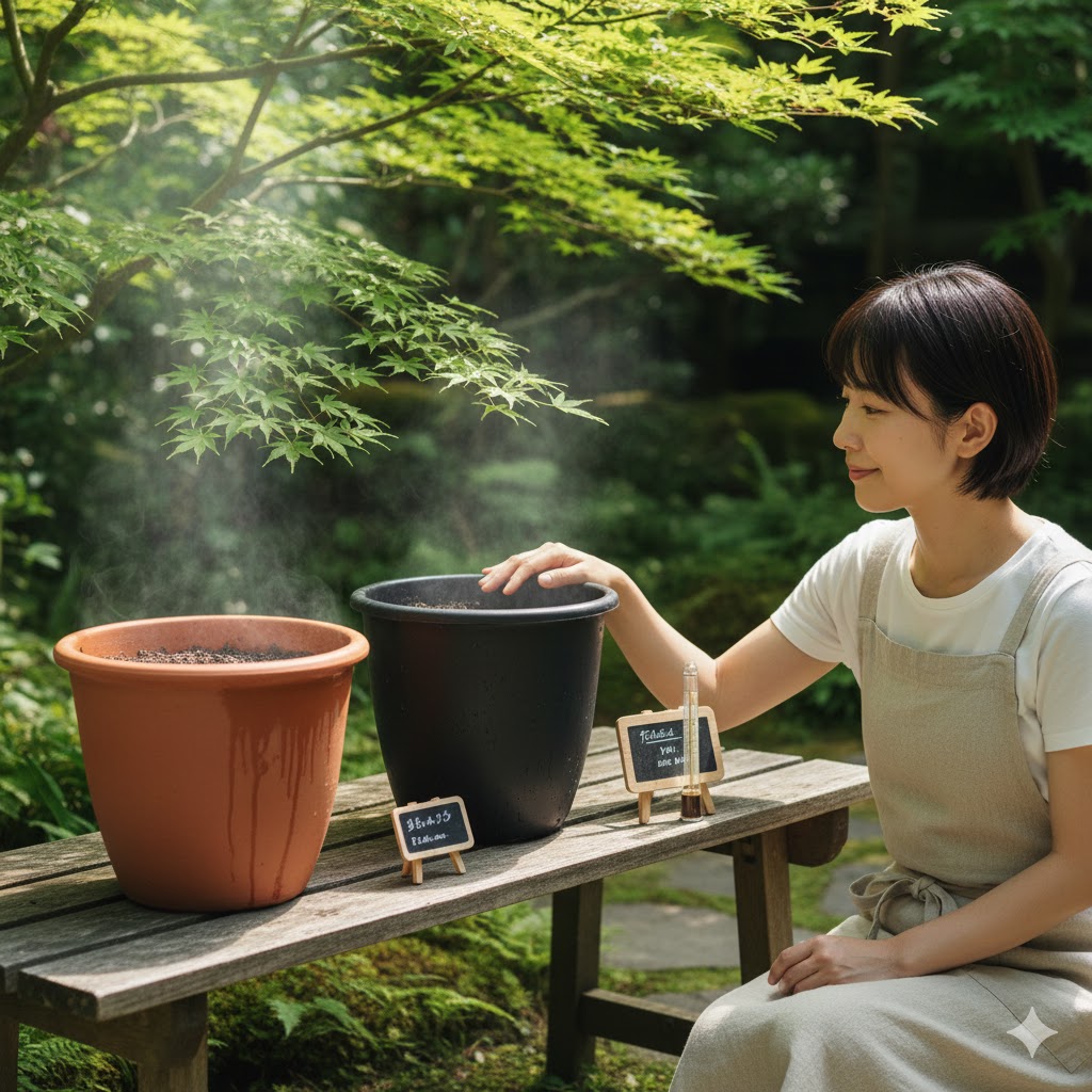 素焼き鉢のメリットは気化熱による温度低下と乾燥