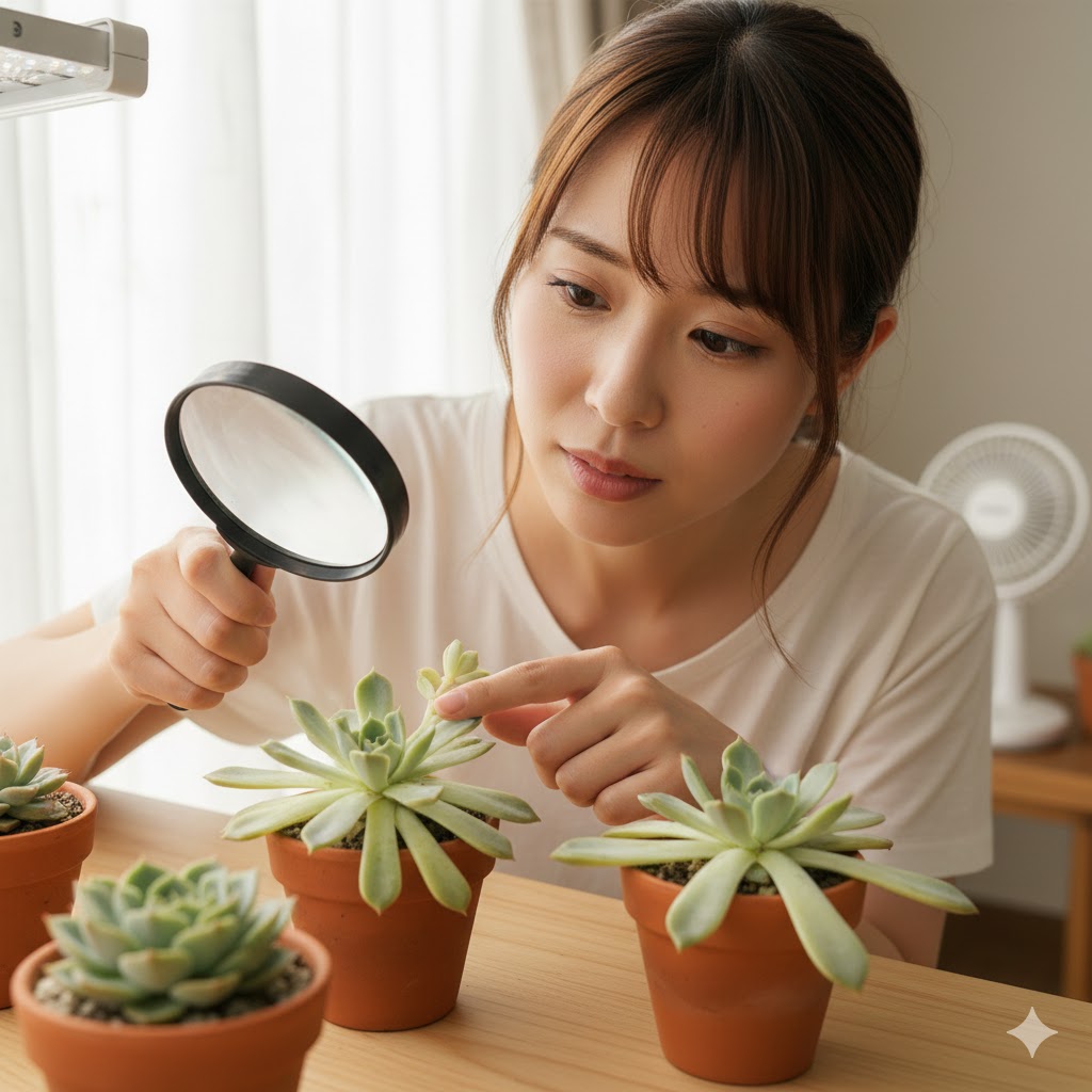 多肉,室内管理,徒長,ひょろひょろ,仕立て直し