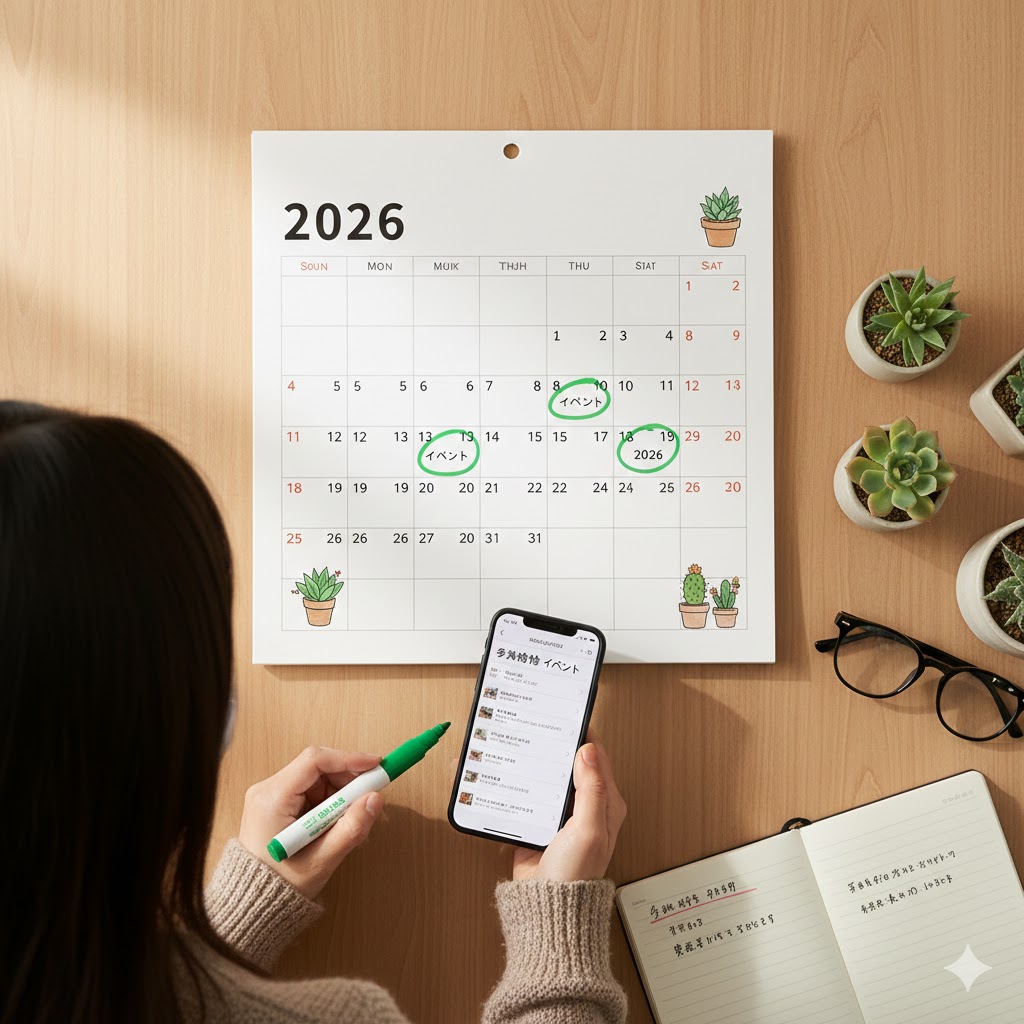 2026年に九州で開催の多肉植物イベントをカレンダーで確認