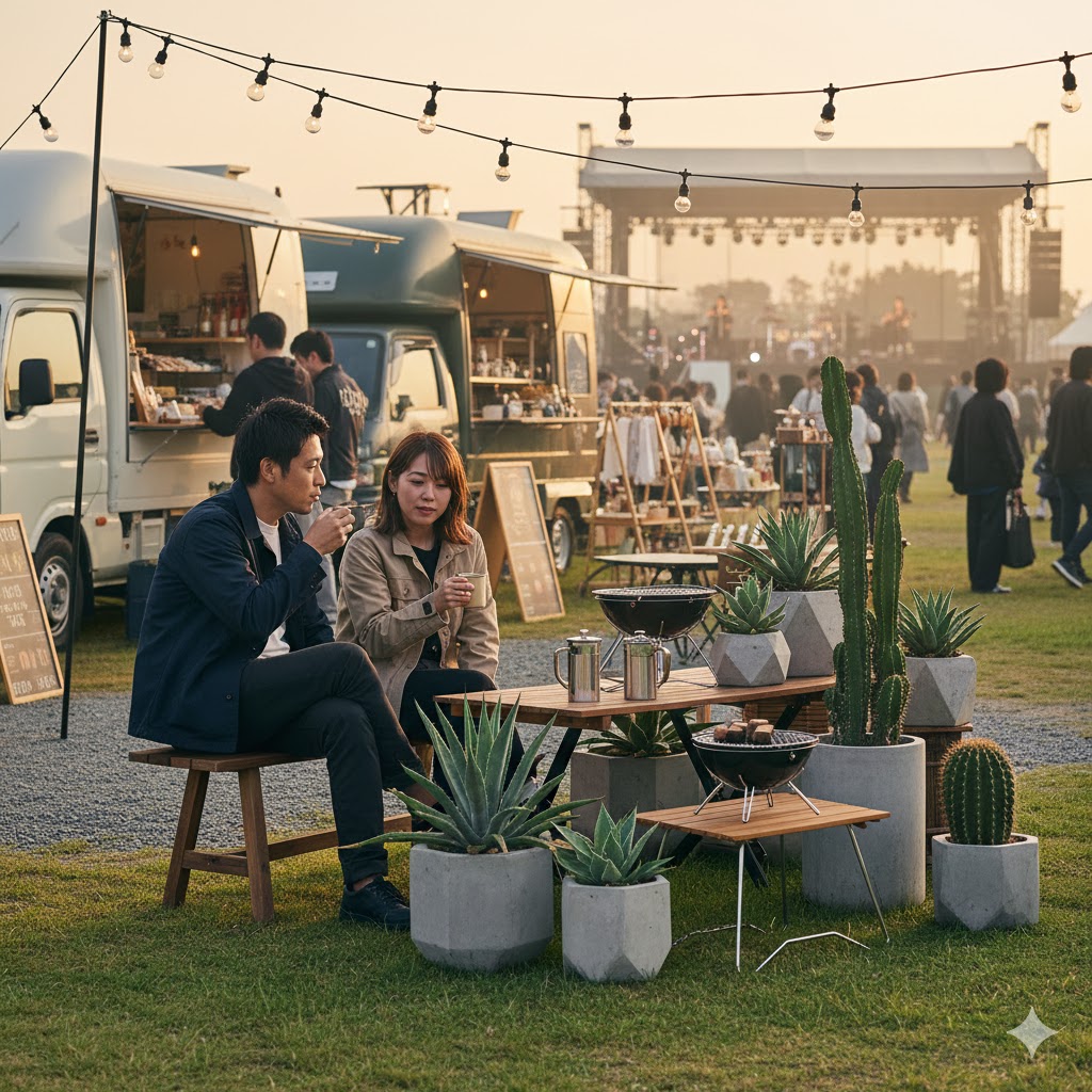 キッチンカーやキャンプギアも揃う複合イベント