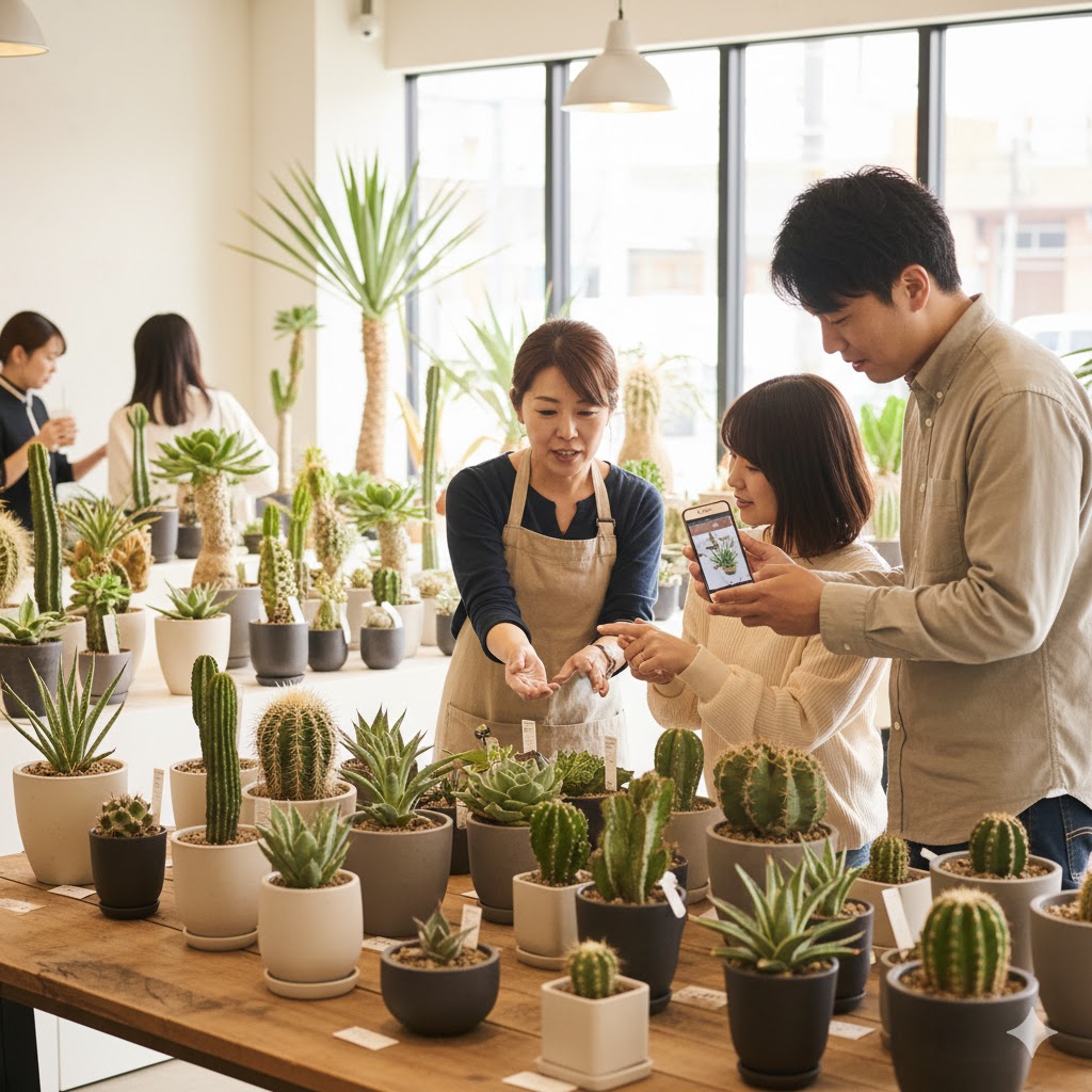 希少なアガベやサボテンの販売相談会で育て方を学ぶ