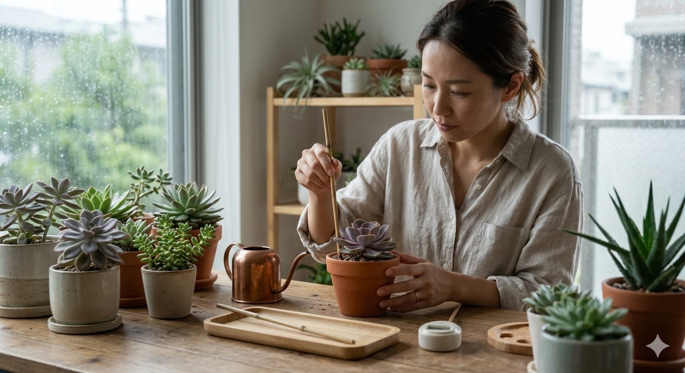 多肉植物,梅雨,湿気対策,扇風機,変化