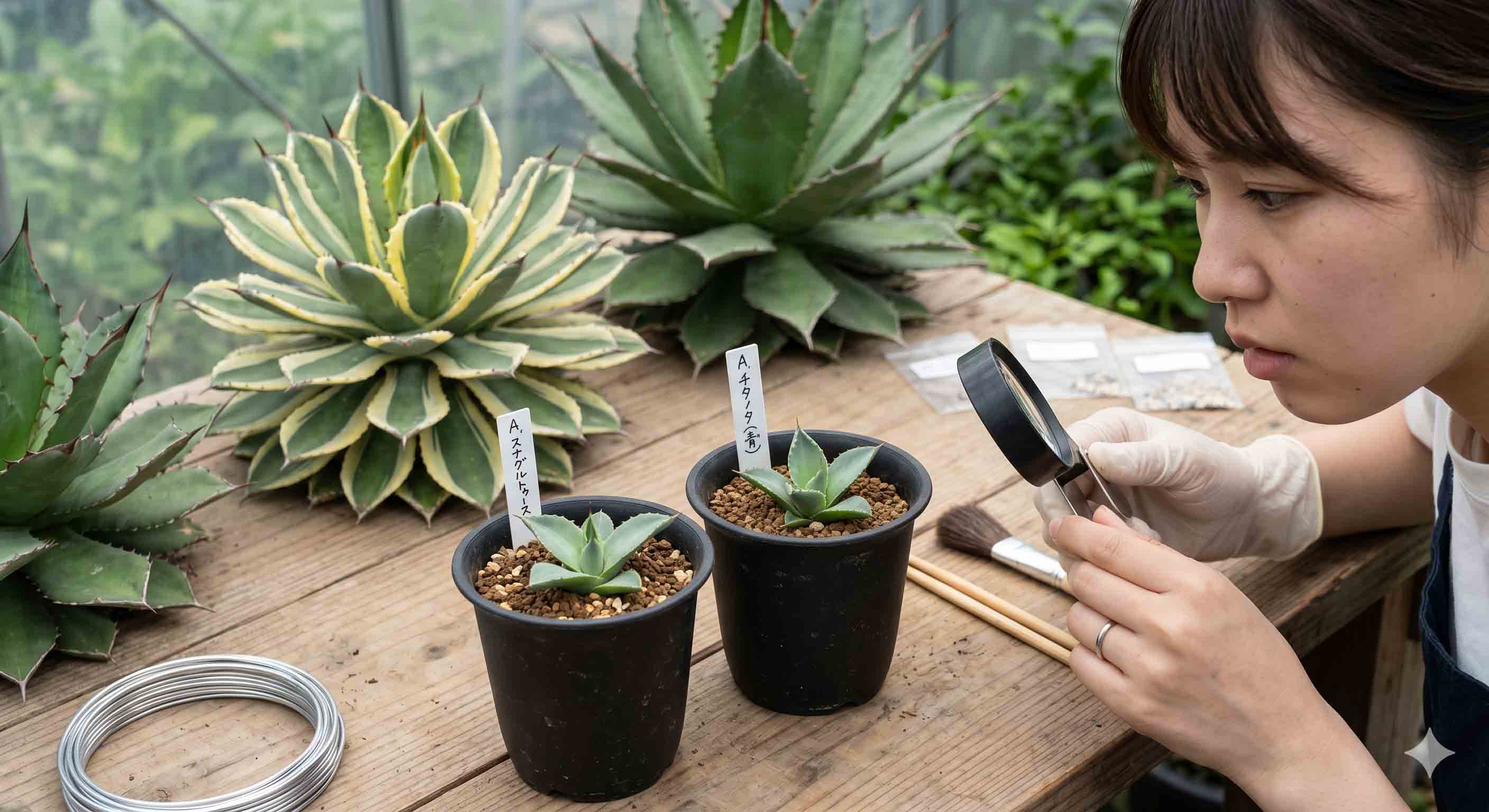 アガベのスナグルトゥース、幼苗期の判別が非常に難しい理由